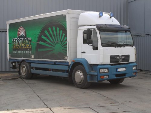 MAN 18.285, 15 PALET, HYDRAULICKÉ ČELO BÄR, NOSTNOST MAX. 1000KG, PO KOMPLETNÍ GO MOTORU
