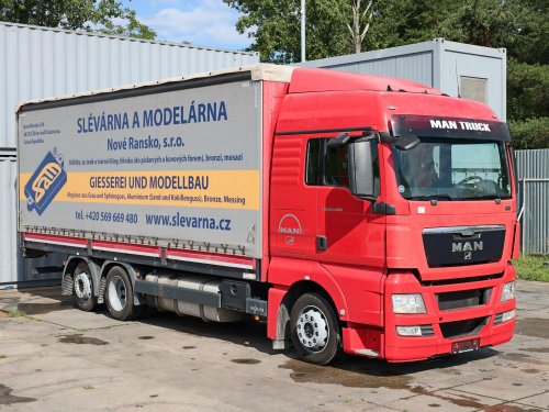 MAN TGX 24.440, 6x2, EURO 5, TŘÍSTRANNÁ SHRNOVACÍ PLACHTA, 19 PALET, ZVEDACÍ NÁPRAVA, PO SERVISU