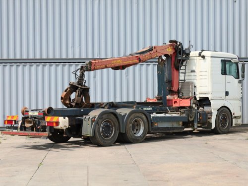 MAN TGA 26.410, 6x2, HYDRAULICKÁ RUKA PALFINGER EPSILON, NÁSTAVBA MEILLER KIPPER, RETARDÉR