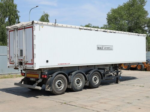 Schwarzmüller KIS 3/E, HLINÍKOVÝ, 50 CBM, 44 TUN, NÁPRAVY BPW 9 TUN, ZVEDACÍ NÁPRAVA, NOVÁ KRYCÍ PLACHTA, NOVÉ BRZDY