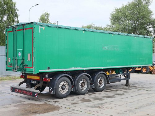 Schwarzmüller KIS 3/E, HLINÍKOVÝ, 50 CBM, 39 TUN, NÁPRAVY BPW 9 TUN, DVĚ ZVEDACÍ NÁPRAVY, KRYCÍ PLACHTA, NOVÉ BRZDY