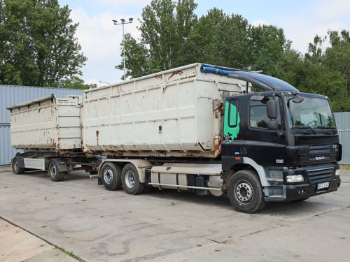 DAF CF 85, 6x4, EURO 5, 39 CBM, HARDOX+PŘÍVĚS HUFFERMAN  HSA 18.70