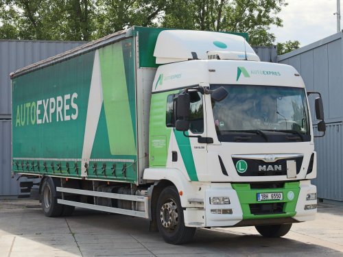 MAN TGM 18.290, EURO 6, 18 TUN, 21 PALET, TŘÍSTRANNÁ SHRNOVACÍ PLACHTA, HLINÍKOVÉ BOČNICE