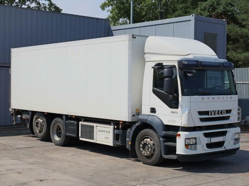 Iveco STRALIS 420,  6x2, EURO 5 EEV, 26 TUN, 18 PALET, ZVEDACÍ NÁPRAVA, HYDRAULICKÉ ČELO MBB PALFINGER (2000 KG)