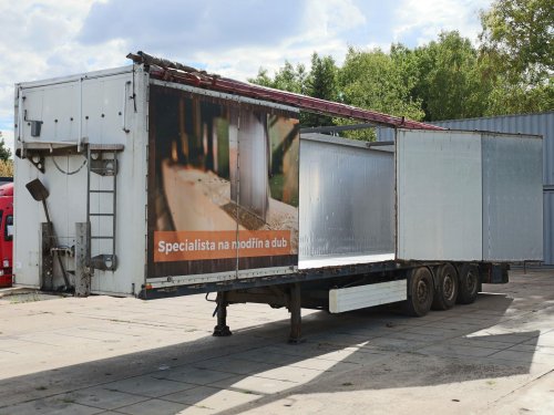 Schmitz SW 24,  92 CBM, BOČNÍ VRATA, ZVEDACÍ NÁPRAVA, NÁPRAVY SAF, KRYCÍ PLACHTA