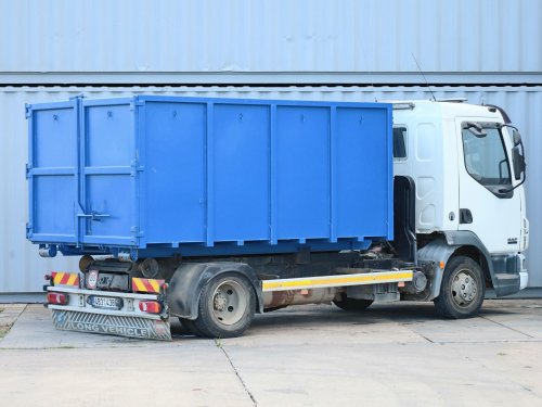 DAF LF 45.180,  HÁKOVÝ NOSIČ KONTEJNERŮ, NÁSTAVBA CHARVÁT (OKŘÍNEK), KONTEJNER V CENĚ, MOTOR CUMMINS