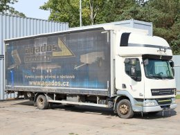 DAF LF 45.220, 20 PALET, 12 TUN, TŘÍSTRANNÁ SHRNOVACÍ PLACHTA, SPACÍ NÁSTAVBA PONY, MOTOR CUMMINS ŠESTIVÁLEC