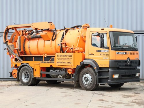 Mercedes-Benz ATEGO 1828 L, FAKÁLNÍ VŮZ, 8 CBM, DVĚ KOMORY (7 m3+1 m3, 90 METRŮ HADIC NA VODU, TELESKOPICKÉ RAMENO