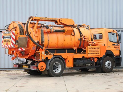 Mercedes-Benz ATEGO 1828 L, FAKÁLNÍ VŮZ, 8 CBM, DVĚ KOMORY (7 m3+1 m3, 90 METRŮ HADIC NA VODU, TELESKOPICKÉ RAMENO