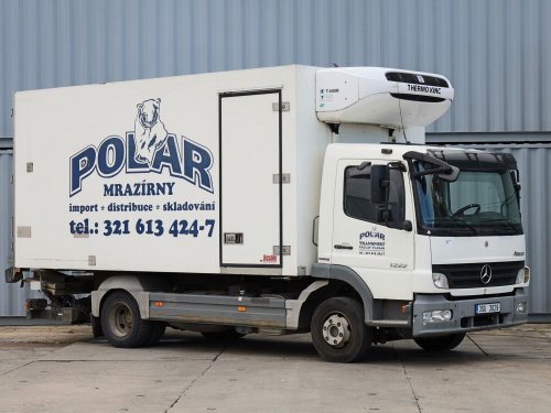 Mercedes-Benz ATEGO 1222 L, EURO 5, 12 TUN, 12 PALET, AGREGÁT THERMO KING T-600R (-20°C), 380 V, HYDRAULICKÉ ČELO BÄR (1500 KG)