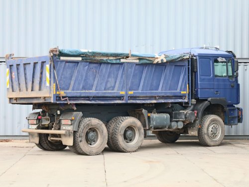 MAN TGA 33.414,  6x6, EURO 2, 26 TUN, 13 CBM, HARDOX, TŘÍSTRANNÉ SKLÁPĚNÍ, NÁSTAVBA FX MEILLER, KRYCÍ PLACHTA