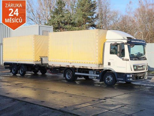 MAN TGL 8.250, EURO 6, ADR, 10 PALET+PŘÍVĚS 6,5 TUN, 10 PALET, HLINÍKOVÉ SKLOPNÉ BOČNICE