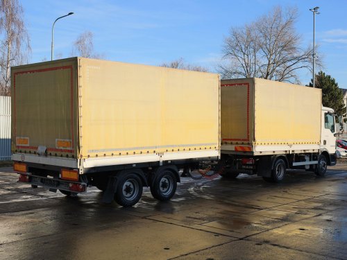 MAN TGL 8.250, EURO 6, ADR, 10 PALET+PŘÍVĚS 6,5 TUN, 10 PALET, HLINÍKOVÉ SKLOPNÉ BOČNICE
