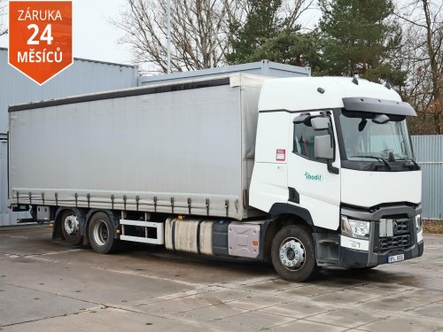 Renault T 460, 6x2, EURO 6, 26 TUN, 21 PALET, TŘÍSTRANNÁ SHRNOVACÍ PLACHTA, ZVEDACÍ NÁPRAVA, HYDRAULICKÉ ČELO