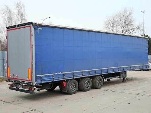 Kögel SN 24, LOW DECK, 36 TUN, 34 PALET, PŘÍZDVIH STŘECHY, HLINÍKOVÉ BOČNICE, ZVEDACÍ NÁPRAVA, NÁPRAVY SAF