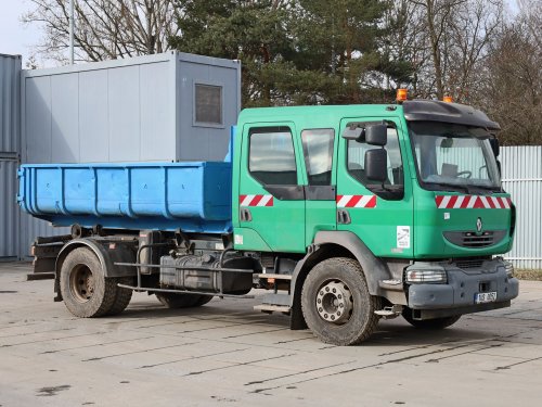 Renault MIDLUM, DOUBLE KABINA PRO 7 OSOB, NOSNOST 8 TUN, KONTEJNER ABROLL, VÝŠKA HÁKU 157 CM