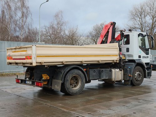Iveco STRALIS MAGIRUS, EURO 5, 18 TUN, HARDOX, TŘÍSTRANNÉ SKLÁPĚNÍ, 5 CBM, HYDRAULICKÁ RUKA FASSI F110