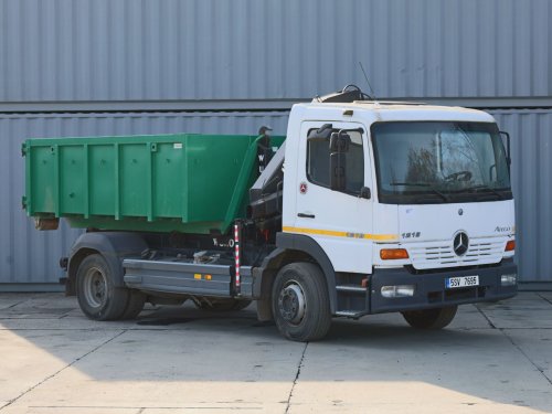 Mercedes-Benz ATEGO 1218, HYDRAULICKÁ RUKA HMF 602, ŽELEZNÝ KONTEJNER