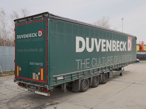 Schmitz SCB S3T, LOW DECK, TŘÍSTRANNÁ SHRNOVACÍ PLACHTA, NÁPRAVY SCHMITZ