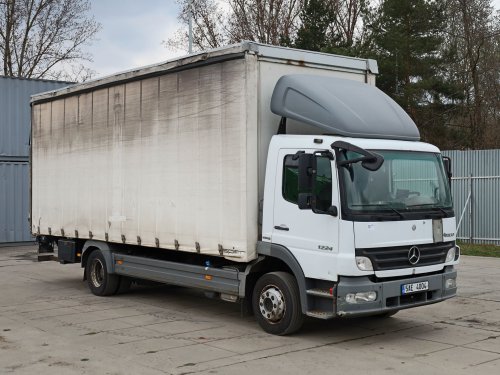 Mercedes-Benz ATEGO 1224 L, EURO 5, 12 TUN, TŘÍSTRANNÁ SHRNOVACÍ PLACHTA, HYDRAULICKÉ ČELO MBB PALFINGER (MAX 1500 KG)