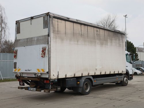 Mercedes-Benz ATEGO 1224 L, EURO 5, 12 TUN, TŘÍSTRANNÁ SHRNOVACÍ PLACHTA, HYDRAULICKÉ ČELO MBB PALFINGER (MAX 1500 KG)