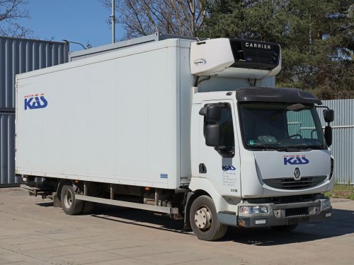 Renault MIDLUM 220.12, EURO 5, CHLADÍCÍ NÁSTAVBA CARRIER SUPRA 850, HYDRAULICKÉ ČELO PALFINGER SKLÁDACÍ
