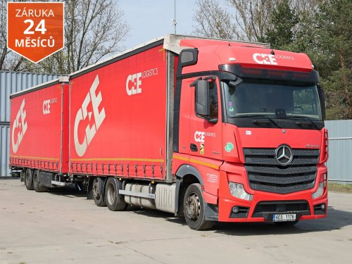 Mercedes-Benz ACTROS 2545+PŘÍVĚS PANAV, TANDEMOVÁ PRŮJEZDNÁ SOUPRAVA, 6X2, 38 PALET, EURO 6, DVOUÚROVŇOVÝ PŘÍZDVIH STŘECHY, ZVED