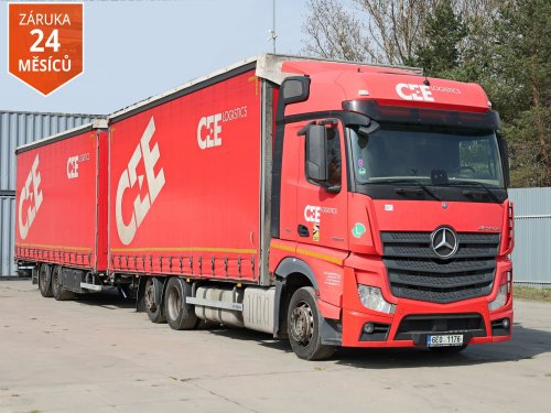Mercedes-Benz ACTROS 2545+ PŘÍVĚS PANAV, TANDEMOVÁ PRŮJEZDNÁ SOUPRAVA, 38 PALET, DVOUÚROVŇOVÝ PŘÍZDVIH STŘECHY, EURO 6, ZVEDACÍ 