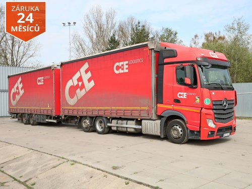 Mercedes-Benz ACTROS 2545+PŘÍVĚS PANAV, TANDEMOVÁ PRŮJEZDNÁ SOUPRAVA, 6X2, 38 PALET, EURO 6, DVOUÚROVŇOVÝ PŘÍZDVIH STŘECHY, ZVED