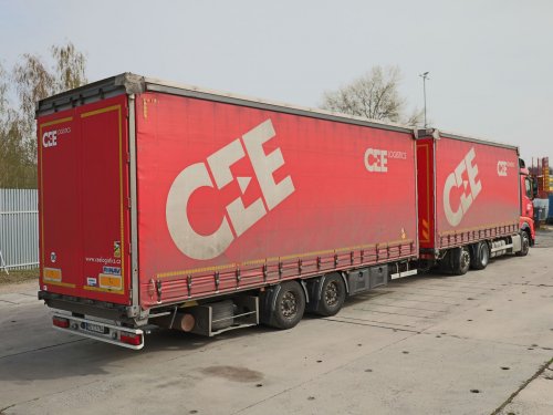 Mercedes-Benz ACTROS 2545+PŘÍVĚS PANAV, TANDEMOVÁ PRŮJEZDNÁ SOUPRAVA, 6X2, 38 PALET, EURO 6, DVOUÚROVŇOVÝ PŘÍZDVIH STŘECHY, ZVED