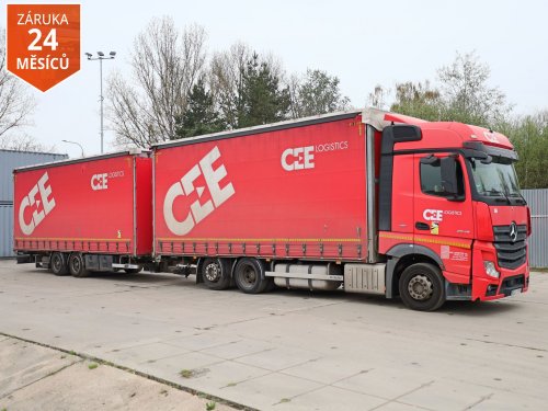 Mercedes-Benz ACTROS 2545+PŘÍVĚS PANAV, TANDEMOVÁ PRŮJEZDNÁ SOUPRAVA, 6X2, 38 PALET, EURO 6, DVOUÚROVŇOVÝ PŘÍZDVIH STŘECHY, ZVED