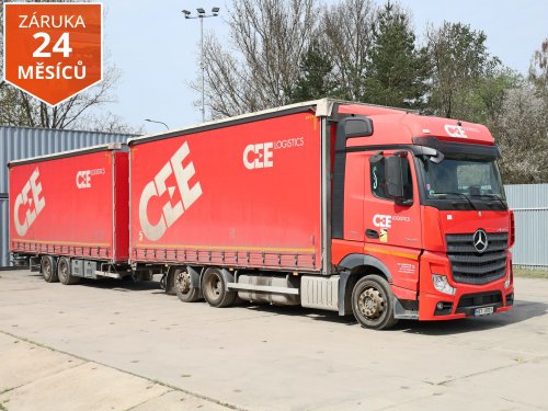 Mercedes-Benz ACTROS 2545+PŘÍVĚS PANAV, TANDEMOVÁ PRŮJEZDNÁ SOUPRAVA, 6X2, 38 PALET, EURO 6, DVOUÚROVŇOVÝ PŘÍZDVIH STŘECHY, ZVED