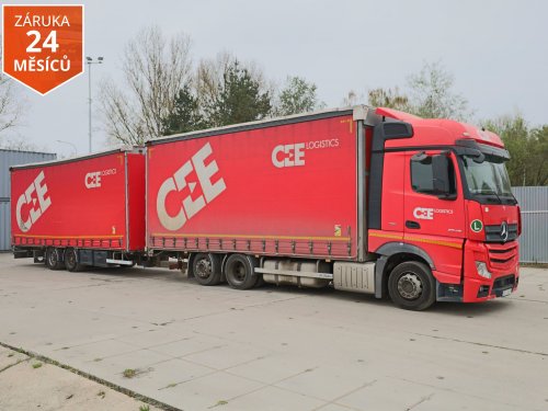 Mercedes-Benz ACTROS 2545+PŘÍVĚS PANAV, TANDEMOVÁ PRŮJEZDNÁ SOUPRAVA, 6X2, 38 PALET, EURO 6, DVOUÚROVŇOVÝ PŘÍZDVIH STŘECHY, ZVED