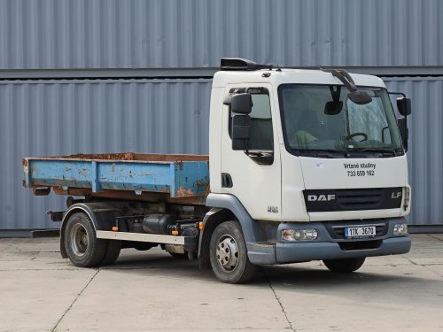 DAF LF 45, EURO 5, VÝŠKA HÁKU 1 METR, SÍLA HÁKU 2,8 TUNY
