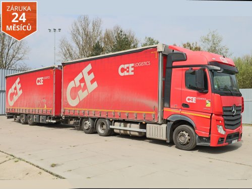 Mercedes-Benz ACTROS 2545+PŘÍVĚS PANAV, TANDEMOVÁ PRŮJEZDNÁ SOUPRAVA, 6X2, 38 PALET, EURO 6, DVOUÚROVŇOVÝ PŘÍZDVIH STŘECHY, ZVED