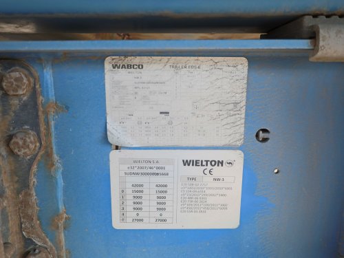 Wielton NW-3, 42 TUN, HARDOX, 51 CBM, ZVEDACÍ NÁPRAVA, NÁPRAVY SAF 9 TUN, ZADNÍ VRATA, KRYCÍ PLACHTA, NOVÁ STK