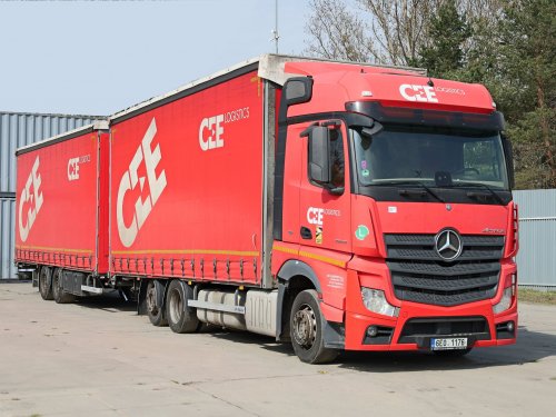 Mercedes-Benz ACTROS 2545+PŘÍVĚS PANAV, TANDEMOVÁ PRŮJEZDNÁ SOUPRAVA, 6X2, 38 PALET, EURO 6, DVOUÚROVŇOVÝ PŘÍZDVIH STŘECHY, ZVED