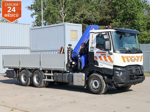 Renault C 460, 6x4, EURO 6, 26 TUN, HYDRAULICKÁ RUKA PM 32525 PX NA DO (MAX 5980 KG), VYSOKOZDVIŽNÝ KOŠ, TOP STAV