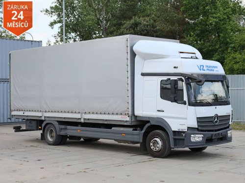 Mercedes-Benz ATEGO, EURO 6, 18 PALET, POČET VÁLCŮ 6, DVOUSTRANNÁ SHRNOVACÍ PLACHTA, HLINÍKOVÉ BOČNICE, SPACÍ KABINA