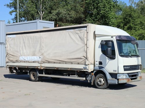 DAF LF45, EURO 5, HYDRAULICKÉ ČELO MBB PALFINGER, 18 PALET, DVOUSTRANNÁ SHRNOVACÍ PLACHTA