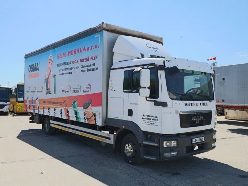 MAN TGL 12.250,  EURO 5, 12 TUN, 18 PALET, SKLÁDACÍ HYDRAULICKÉ ČELO DHOLLANDIA (MAX 1500 KG)