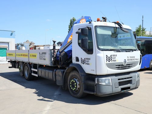 Renault PREMIUM P, 6x2, EURO 5, HYDRAULICKÁ RUKA PM 21, MAX DÉLKA RUKY 15 M, MAX NOSNOST 9 T, ZVEDACÍ NÁPRAVA