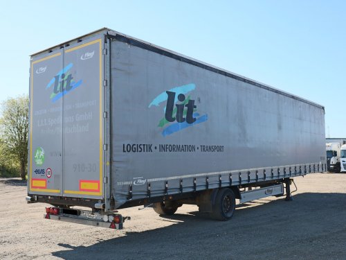 Fliegl SES 200, JEDNOOSÝ NÁVĚS, LOW DECK, 33 PALET, PŘÍZDVIH STŘECHY, NÁPRAVY SAF, TŘÍSTRANNÁ SHRNOVACÍ PLACHTA