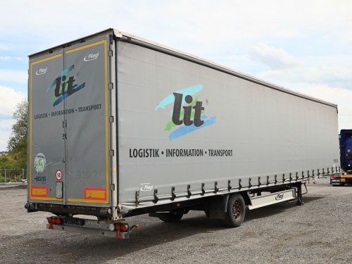 Fliegl SES 200, JEDNOOSÝ NÁVĚS, 33 PALET, PŘÍZDVIH STŘECHY, TŘÍSTRANNÁ SHRNOVACÍ PLACHTA, NÁPRAVY SAF, NOVÁ STK