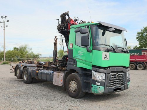 Renault C480, HÁKOVÝ NOSIČ KONTEJNERŮ, 6X2, HYDRAULICKÁ RUKA EPSILON, FORNAL, AUTOMAT, EURO 6, ZVEDACÍ NÁPRAVA