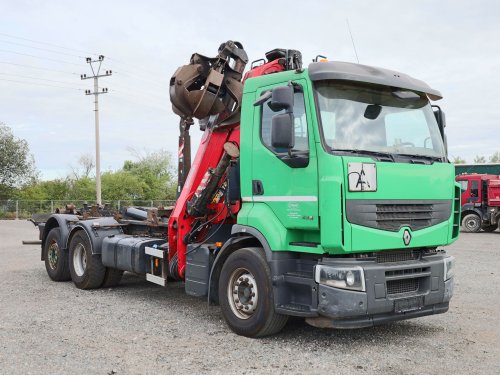 Renault PREMIUM 430 DXI, 6X2, HÁKOVÝ NOSIČ KONTEJNERŮ, HYDRAULICKÁ RUKA EPSILON, AUTOMAT, EURO 5, ZVEDACÍ NÁPRAVA