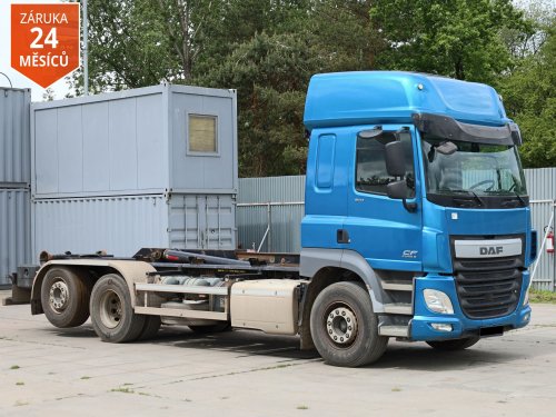 DAF CF 510 FAR, 6x2, EURO 6, 26 TUN, NÁSTAVBA MULTILIFT, ZVEDACÍ NÁPRAVA, VÝŠKA HÁKU 150 CM, PRAVIDELNÝ SERVIS