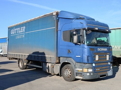 Scania R 420, 20 PALET, OPTICRUISE, EURO 6, 18 TUN, TŘÍSTRANNÁ SHRNOVACÍ PLACHTA
